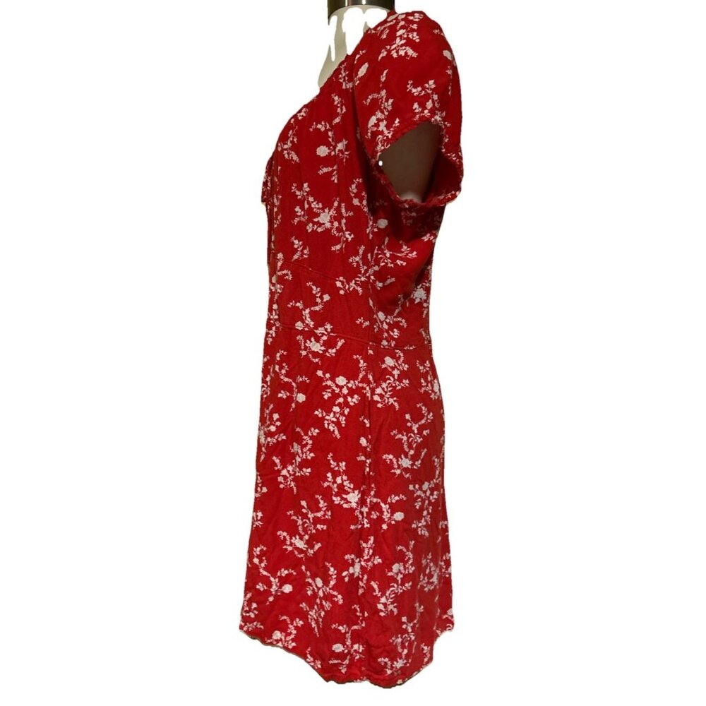 Abercrombie Fitch Floral Dress Puff Sleeves Smocking Peasant Milkmaid Dress XL - Picture 8 of 12